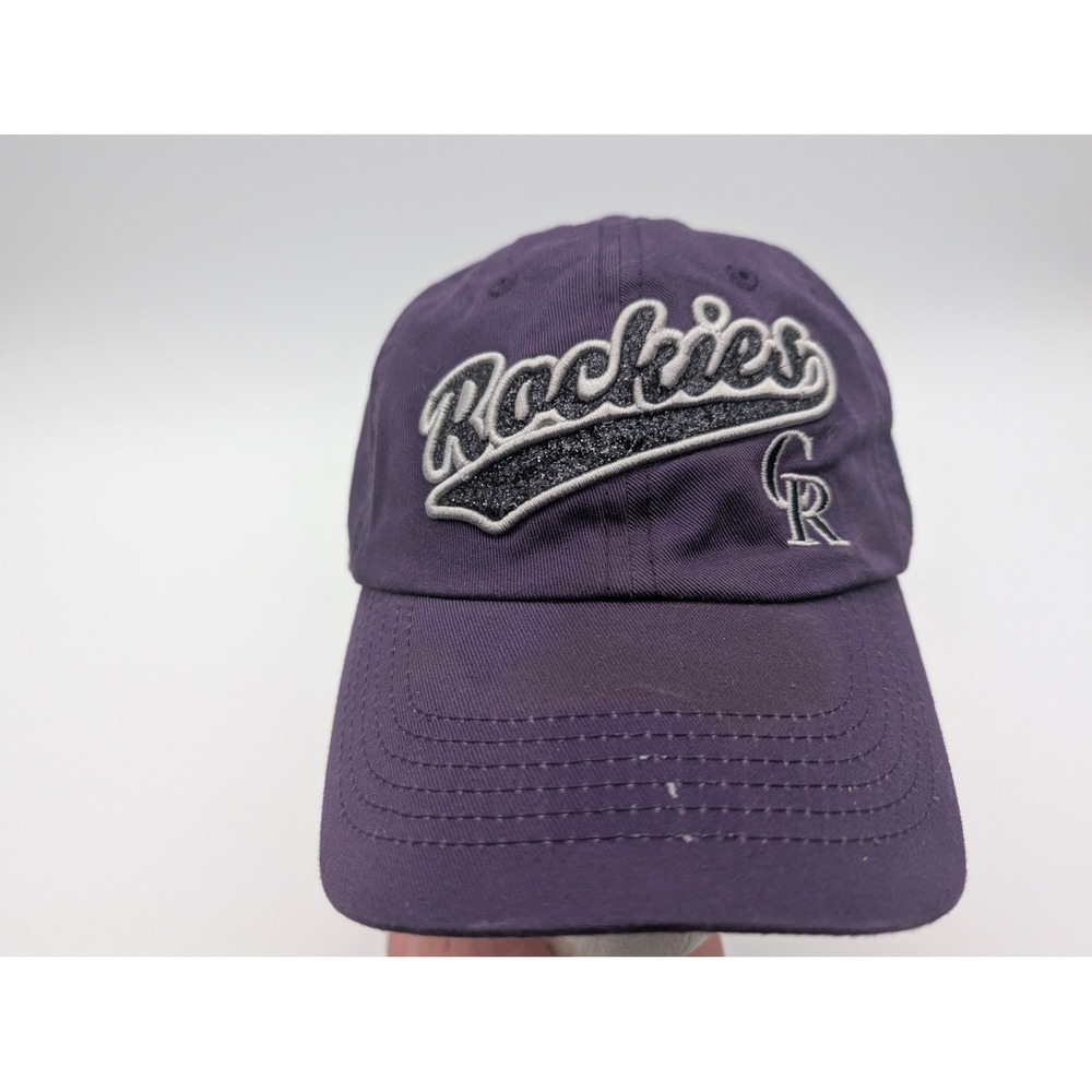 Fan Favorite Colorado Rockies MLB Womens Purple Glitter Baseball Hat Adjustable